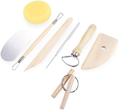 YFShine 8pcs Ceramic Pottery Sculpting Clay Tool Carving Set Dough Clay Craft Molding Tools
