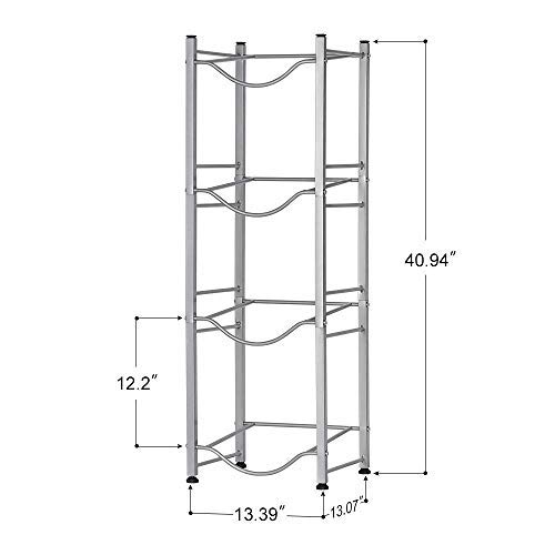 4-Tier Water Bottle Holder Cooler Jug Rack, 5 Gallon Water Bottle Storage Rack Detachable Heavy Duty Chrome Water Bottle Cabby Rack Caddy Carrier with Holder（Ship from US) - Thumbnail 3