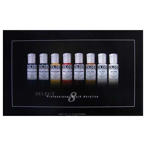 Golden Fluid Acrylic, 1/2 Ounce Set Of 8