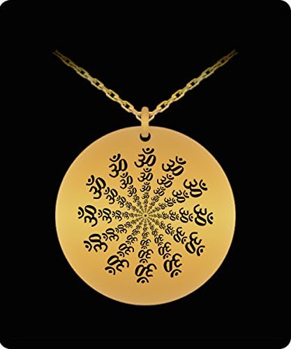 OM 108 Divine Necklace Chain Pendent 18k Gold Plated for Men Women by Tech Fashion