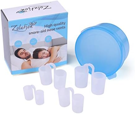 Zolutionzzz Anti Snore Reusable Nose Vents For Women &amp; Men | High Quality BPA Free Silicone Vents With Comfy &amp; Invisible Fit | Prevent Snoring, Facilitate Sleep &amp; Enhance Breathing S-M-L-XL