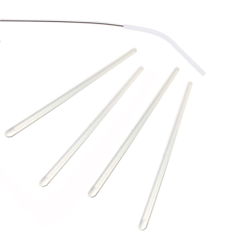 Silicone Temple Tips for Thin Wire Rimless Frames Temples 2 Pairs (Clear)
