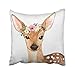 Shorping Zippered Pillow Covers Pillowcases 16X16 Inch boho woodland deer baby girl nursery floral pillow Decorative Throw Pillow Cover ,Pillow Cases Cushion Cover for Home Sofa Bedding