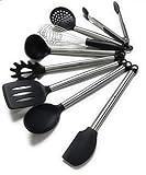 Atomic Kitchen- 8 Piece Silicone And Stainless Steel Cooking Utensil Set, Cooking Tools Nonstick For Cooking, Baking, Grilling, Broiling