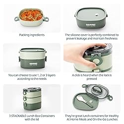 GLCSC Bento Box Lunch Box, Stackable 3 Layers