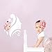 Wall Sticker doopootoo Beauty Beautiful Girl Head Modern Stylish Fashion Art Design Removable DIY Acrylic 3D Mirror Wall Decal Wall Sticker for Bedroom Sitting Room Home Decoration