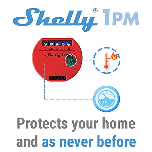Shelly 1 One PM Smart Relay Switch WiFi Open Source Wireless Home Automation iOS Android Application (4 Pack)