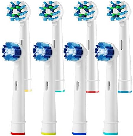 8 Pack Toothbrush Replacement Heads Compatible with Oral B Electric Toothbrush - 4 Cross Action, 4 Precision Clean