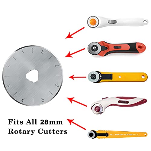 HEADLEY TOOLS 28mm Rotary Cutter Blades 10 Pack Fits Olfa, Fiskars