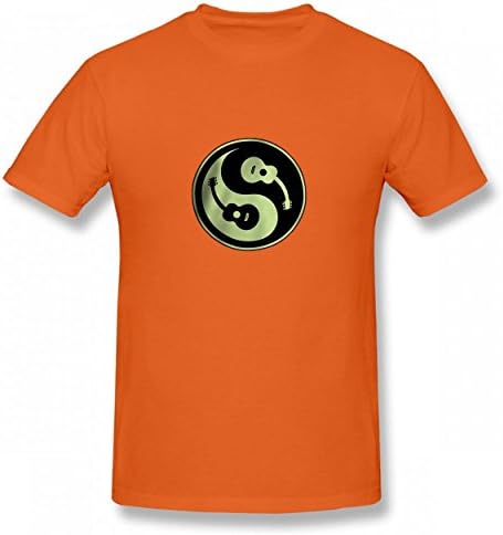 LNAUC Yin String Guitar Tshirt Printed Cotton T-Shirts Tops Logo Authentic Men's Tee Orange
