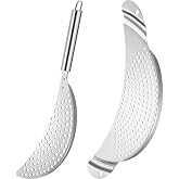 Boao 2 Pieces Pot Strainer with Handle for Pan,Fits Up to 10 in | Stainless Steel,Recessed Hand Grips, Clip-On Pan Edge, Pasta Strainer,Suitable for Kitchen