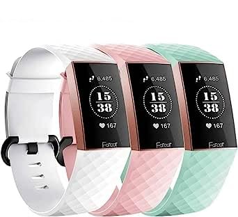 FatcatBand Compatible with Strap Bands Fitbit Charge 3/Charge 4,Classic Soft Silicone Sport Adjustable Replacement Accessory Bracelet Straps for Fitbit Charge 3 Fitness Wristband