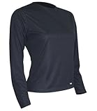 Polarmax Light Weight Tech Silk Women's Long Sleeve Crew Tee (Black, Medium)