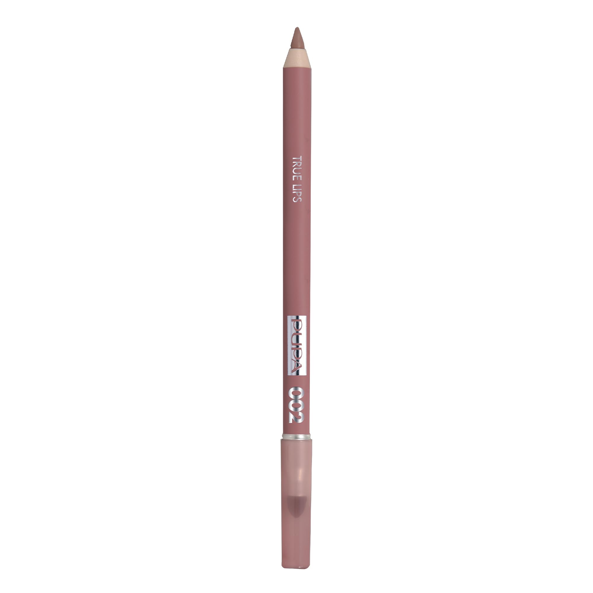 Pupa Milano True Lips Blendable Lip Liner - Dual-Ended Matte Lining Color and Brush - Light and Creamy, Hydrating, High Pigment, Smudge Proof Formula - Paraben Free - 002 Tea Rose - 0.042 oz