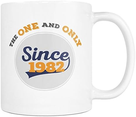 36th Birthday Gift For Men - The One And Only Since 1982 - 36th Birthday Coffee Mug - 11oz Tea cup - Great Gift For Son, Brother, Boyfriend, Sports Fan
