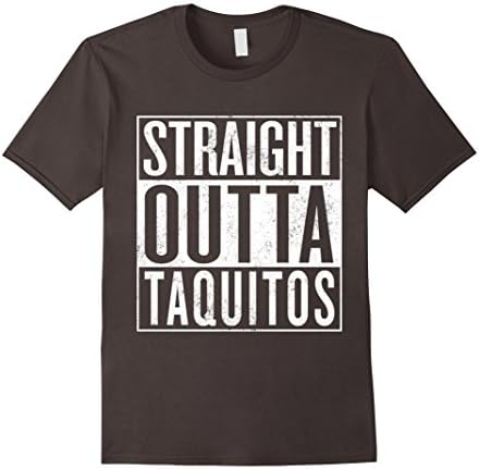 Men's STRAIGHT OUTTA TAQUITOS T-shirt / Vintage Look Small Asphalt