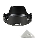 CEARI Dedicated Petal Replacement LH-DC90 Bayonet Lens Hood for Canon PowerShot SX60 HS Digital Camera + CEARI Microfiber Clean Cloth