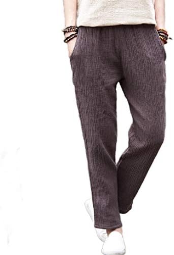 VITryst Women Soft Linen Straight Tenths Pants Absorb Sweat Leg Pants
