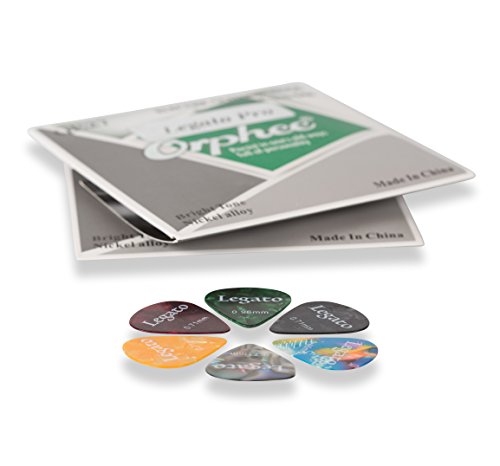 Legato Electric Guitar Strings Professional - (2 Sets) Nickel Alloy w/ 6 Guitar Picks (Normal Light 10-46) Coated