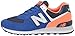 New Balance Men's 574 V2 Pebbled Sport Sneaker, Team Royal/Dark Mango, 8