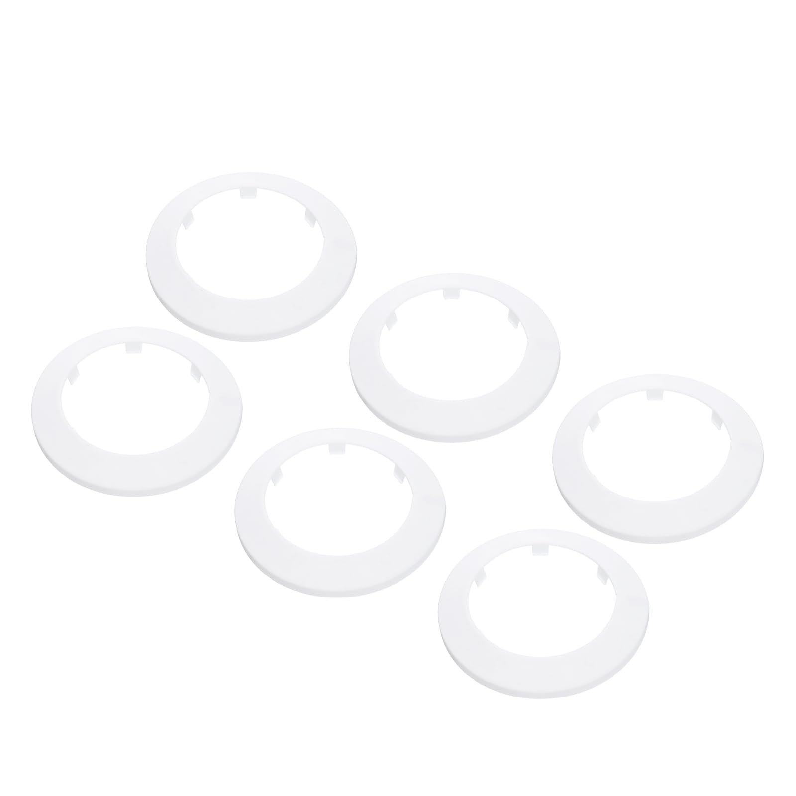 PATIKIL Water Pipe Cover Decoration Fit 2.95"/75mm, 6Pcs Flange Water Pipe PP Plastic Escutcheon Plate Collar Drain Line Cover Radiator for Wall Pipe Tube Decor, White