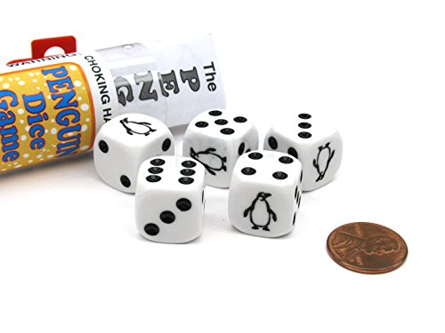 Koplow Games Penguin Dice Game with 5 Dice Travel Tube and Gaming Instructions