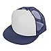 DALIX Flat Billed Trucker Cap with Mesh Back in Navy-White