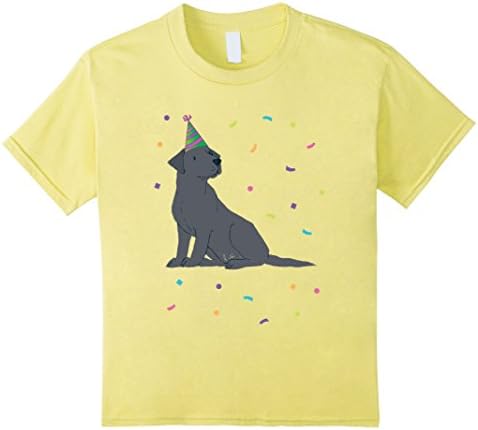 Kids Dog Black Lab Birthday Shirt Party Pet Labrador Retriever 4 Lemon
