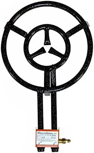 Gas burner for paellas. Enamel finish. Double rings with independent controls 16" diameter