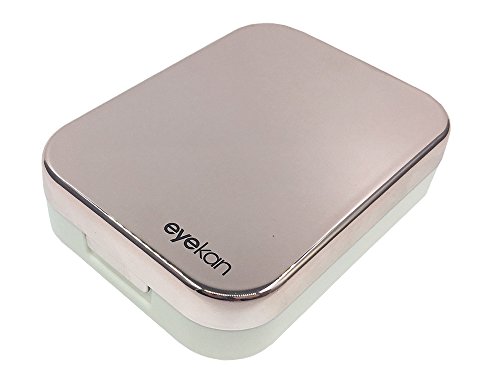 OMG Portable Cute Travel Contact Lens Case Eye Care Kit Holder Mirror Box (Rose Gold)