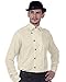 ThePirateDressing Gypsy Tavern Caribbean Renaissance Medieval Steampunk Victorian Costume Ulysses Side-Button Linen Shirt for Men – Gothic Halloween Cosplay Outfit C1293 (Medium) Off-White