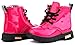 LONSOEN Boys Girls Waterproof Lace/Zip Up Kids Boots,KDB002 Hotpink CN27