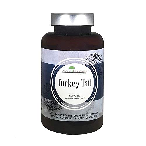 Aloha Medicinals - Pure Turkey Tail - Certified Organic Mushroom - Trametes Versicolor - Antioxidant - Cardiovascular - Gut Health - PSP, PSK Proteins - Natural Health Supplement - 500mg - 90 Capsules Aloha Medicinals - Pure Turkey Tail - Certified Organic Mushroom - Trametes Versicolor - Antioxidant - Cardiovascular - Gut Health - PSP, PSK Proteins - Natural Health Supplement - 500mg - 90 Capsules