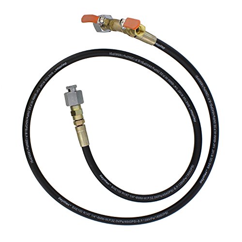 CO2 Gas Refill Station – Hose with 1/4" Inch Fittings & Dual Valve – Fill Beer Brew Keg, Aquarium, Paintball, Welding Tank Refiller