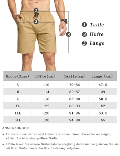 JustSun Shorts Men Cotton Summer Shorts Casual Chino with Pockets