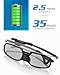 3D Glasses Bluetooth 3D Rechargeable Active Shutter Glasses 3D Eyewear Clip on Glasses Compatible with Epson Sony LCD Projector/Sony Panasonic Samsung 3D Active TV (Pack 2)thumb 3