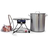 Brewhouse Ignition Pack Assembly - 8 Gallon Brew Kettle, Dark Star Propane Burner 2.0 And Copper Immersion Wort Chiller Equipment Combo For Home Brewing