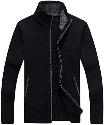 YeYan Mens Warm Sweatshirts Plus Thick Fleece Sweater Outerwear Jacket Coat Zip Knitted Cardigan