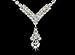 Accessoriesforever Bridal Wedding Prom Jewelry Set Crystal Rhinestone Necklace V Teardrop Silver Clear
