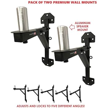 Cedarslink PA Speaker Wall Mount Brackets - 2 Pro-Audio Stands Post Holder DJ Stage. 1-4 Day Shipping! Aluminum Peg Mount! Over 200 LB. Capacity!