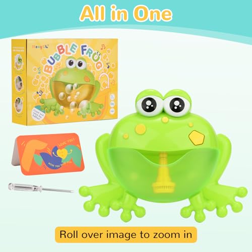 Light Up Baby Bath Bubble Toys,Tub Big Frog Automatic Bubble Maker Blower with 24 Music Baby Fun Shower Toys , for Boys, Girls