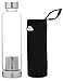 Wealers Herbal Fruit Glass Tea Infuser Travel Bottle Mug 550ML - Loose Tea Fruit Infuser Water Bottle Tumbler Commuter-Mug for Hot | Cold Brews Includes Trendy Insulated Neoprene Sleeve 18.5 oz