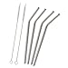 Stainless Steel Metal Drinking Straws With Silicone Tips and Brushes, 4 Straight and 4 Bent, For Tumblers, Reusable and Durable, Dishwasher Safe