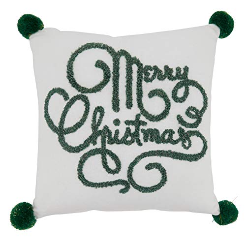 SARO LIFESTYLE Martinique Collection Merry Christmas Throw Pillow Cover, 12", W…