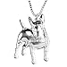 BONSNY Collection “Bowser” Love Heart Enamel Alloy Pets English Bull Terrier Dog Necklace Women Pendant 18