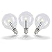 Novelty Lights 25 Pack G40 Glass LED Globe Bulbs, String Light Replacement Bulbs, E12 Candelabra Base, Energy Efficient Outdoor Patio Lighting, Warm White