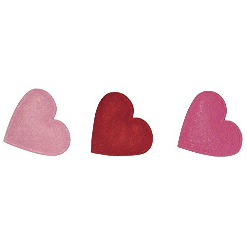 Rayher Hobby Felt Hearts, Assorted, 3 cm, 24 pcs, 4 to