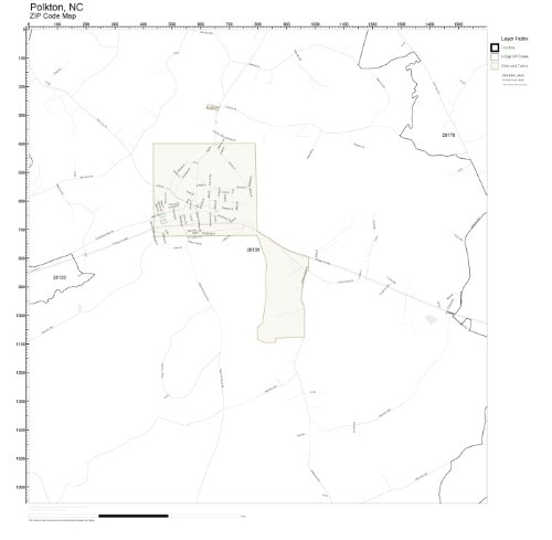 Amazon.com: ZIP Code Wall Map of Polkton, NC ZIP Code Map Laminated