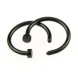 nose hoop ring - TOOGOO (R) 2 piece Cool Stainless nose hoop ring earrings body piercing jewelry (black)