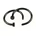 nose hoop ring - TOOGOO (R) 2 piece Cool Stainless nose hoop ring earrings body piercing jewelry (black)